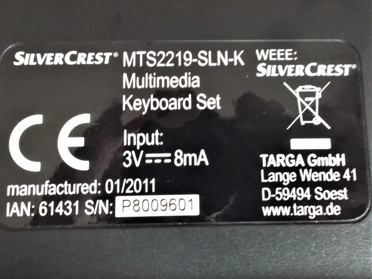 Billede 2 - Silvercrest MTS2219-SLN-K trådløs tastatur
