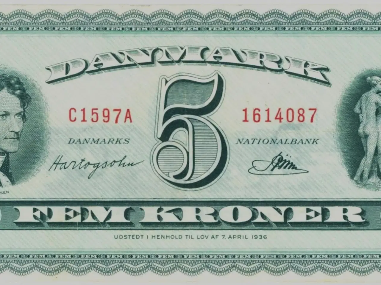 Billede 1 - DK. 5 kr. seddel 1960