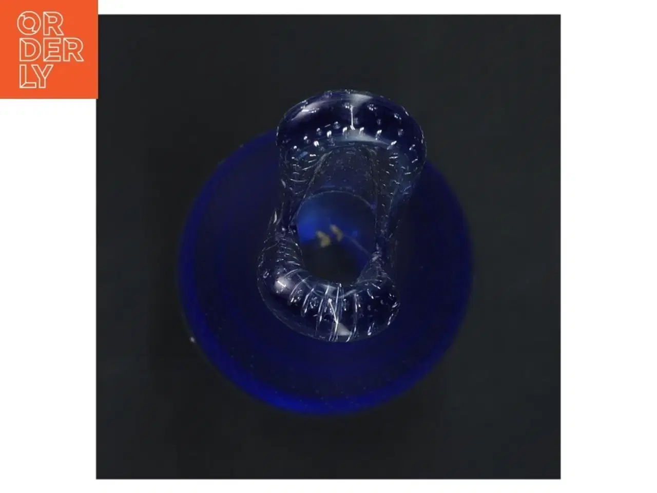 Billede 4 - Blå glas vase (str. 29 cm)