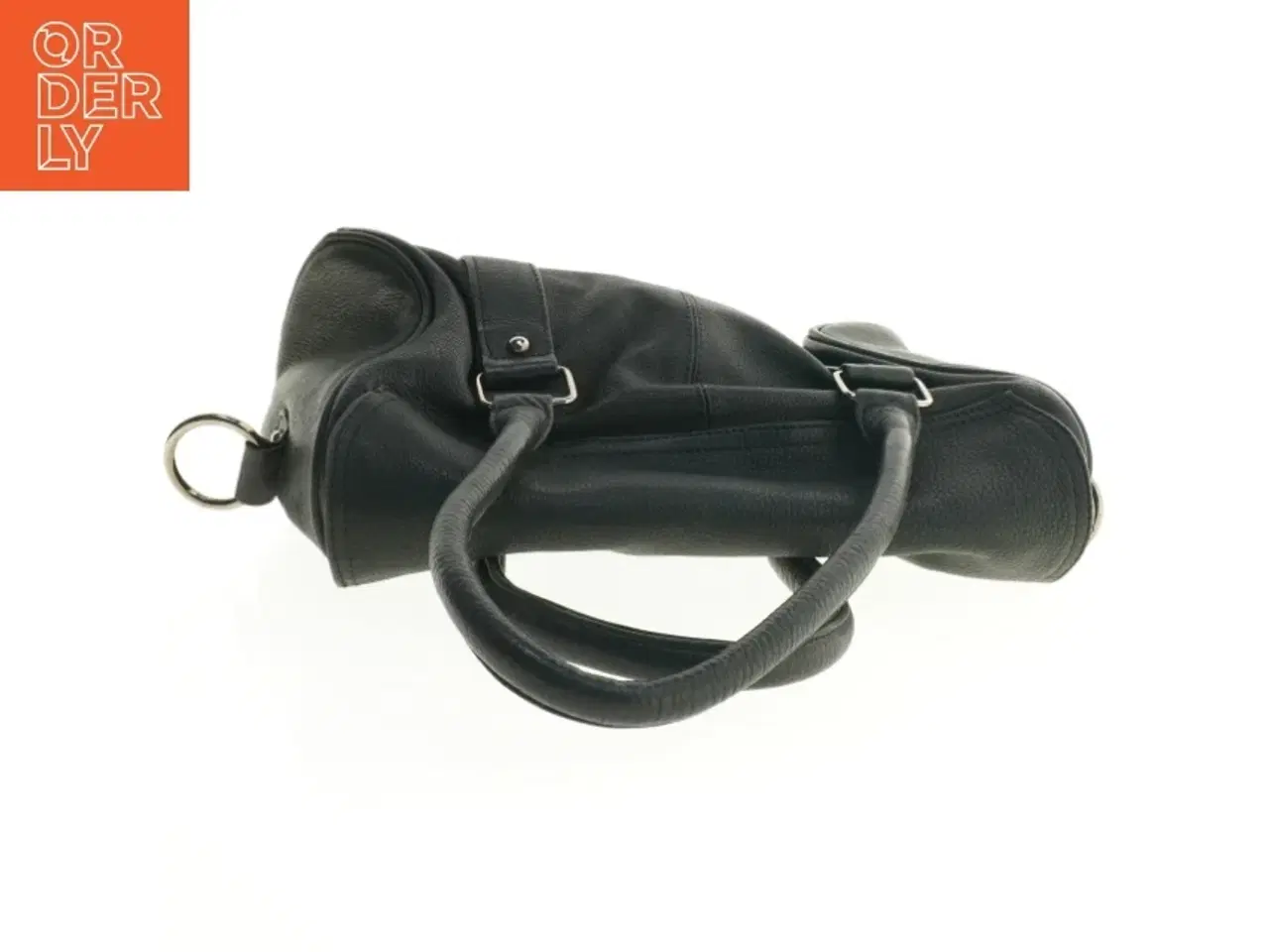Billede 4 - Sort læderhåndtaske fra Depeche (str. 30 x 27 x 11 cm)