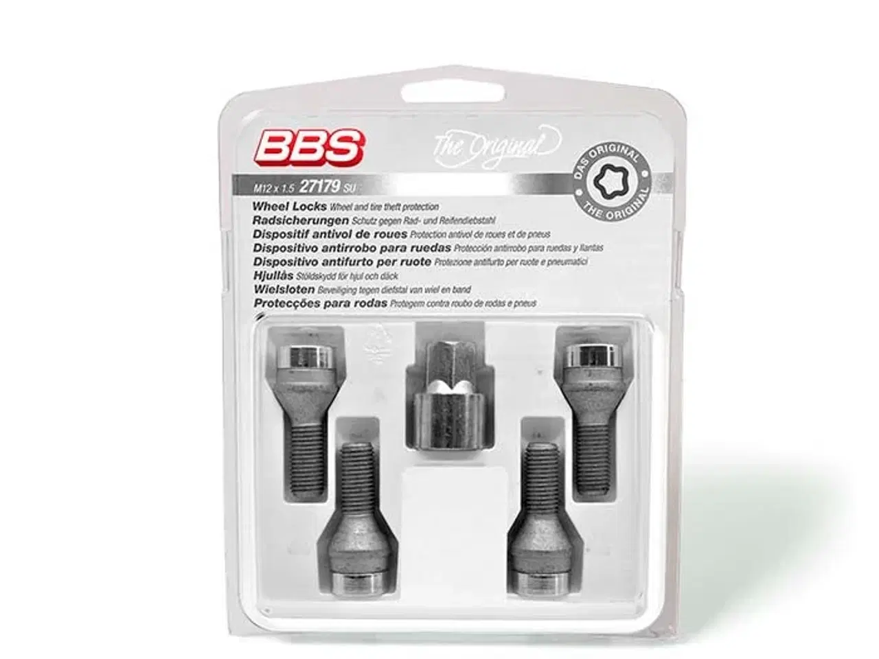 Billede 1 - BBS låsebolte (m12x1,5 60°kegle) sølv