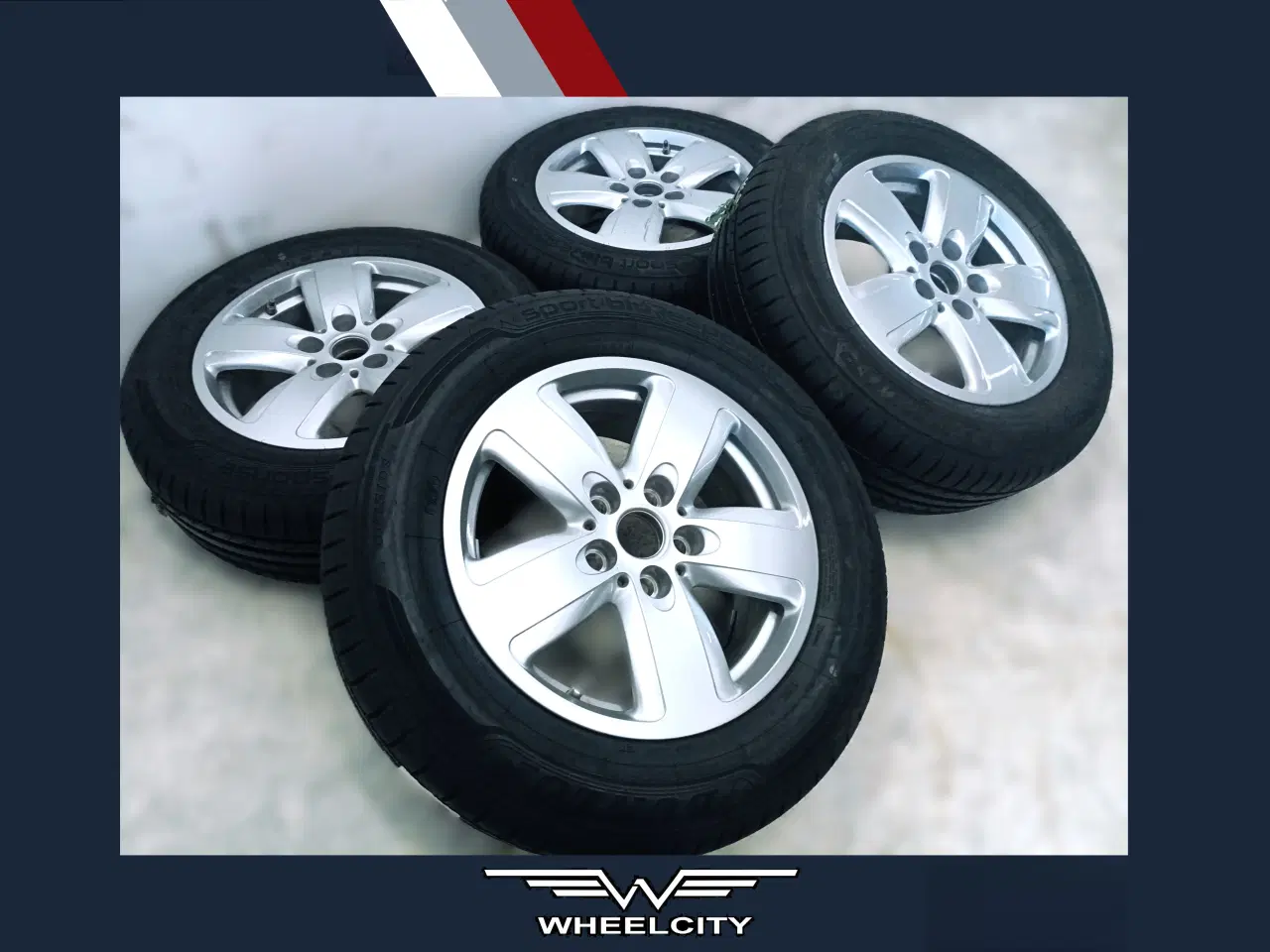 Billede 1 - 5x112 16" ET41 nav 66,6ø MINI sommersæt inkl. TPMS