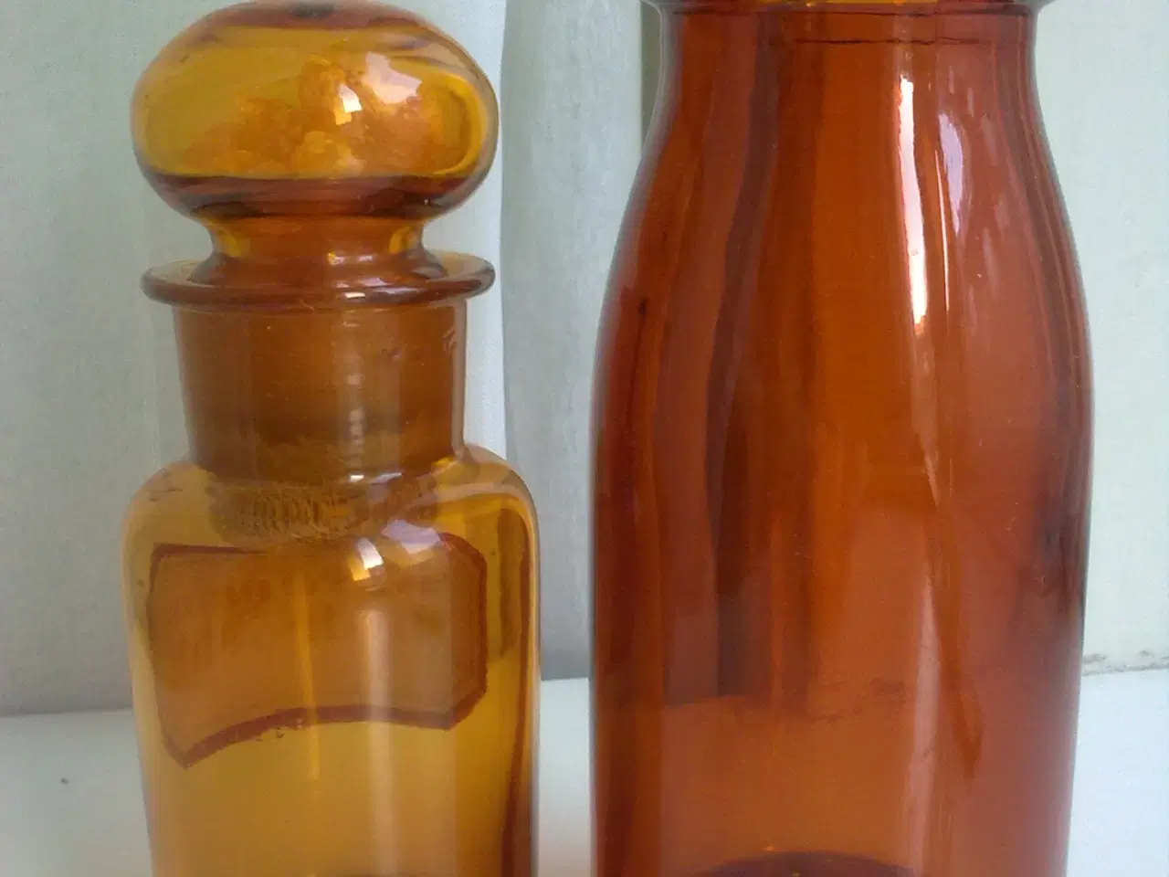 Billede 10 - Medicin glas m glaslåg HÅNDLAVET gul pilleglas