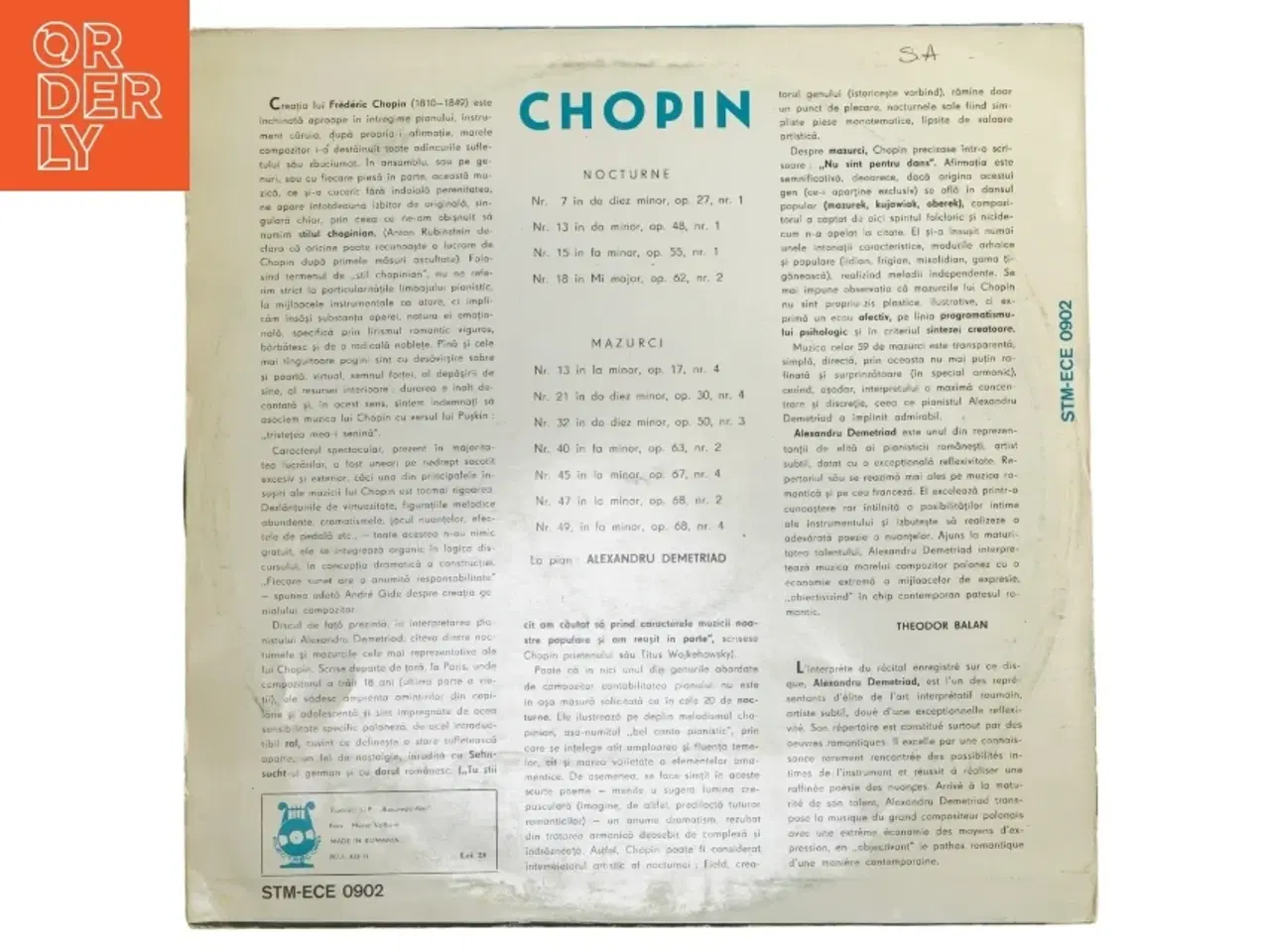 Billede 3 - Chopin Nocturne & Mazurci LP fra Electrecord