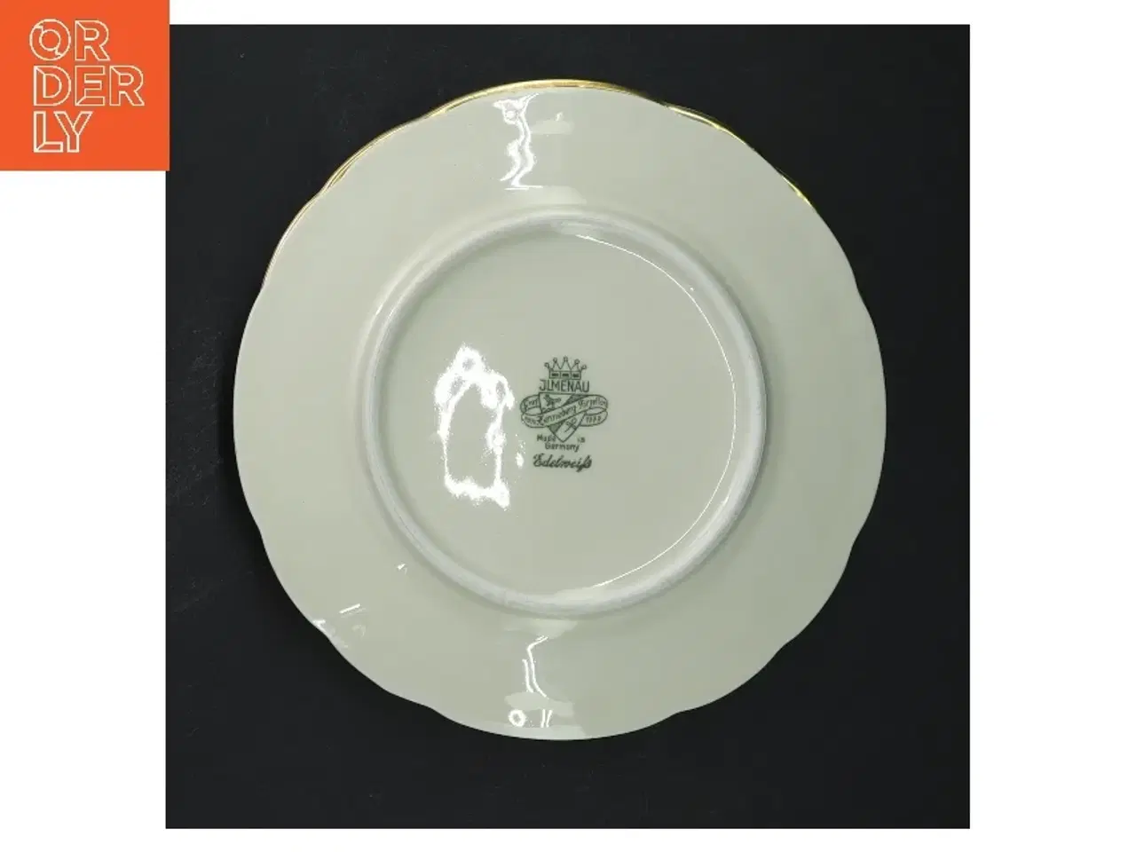 Billede 2 - Edelweiss porcelænstallerkener med guldkant 5 stk fra JLMENAU (str. 5 stk Ø 16 cm)