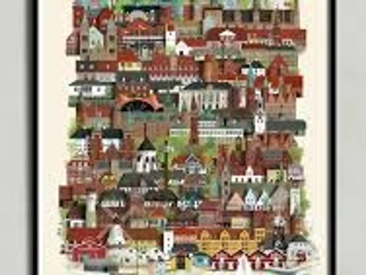 Billede 1 - Danmarksbillede incl ramme 50x70