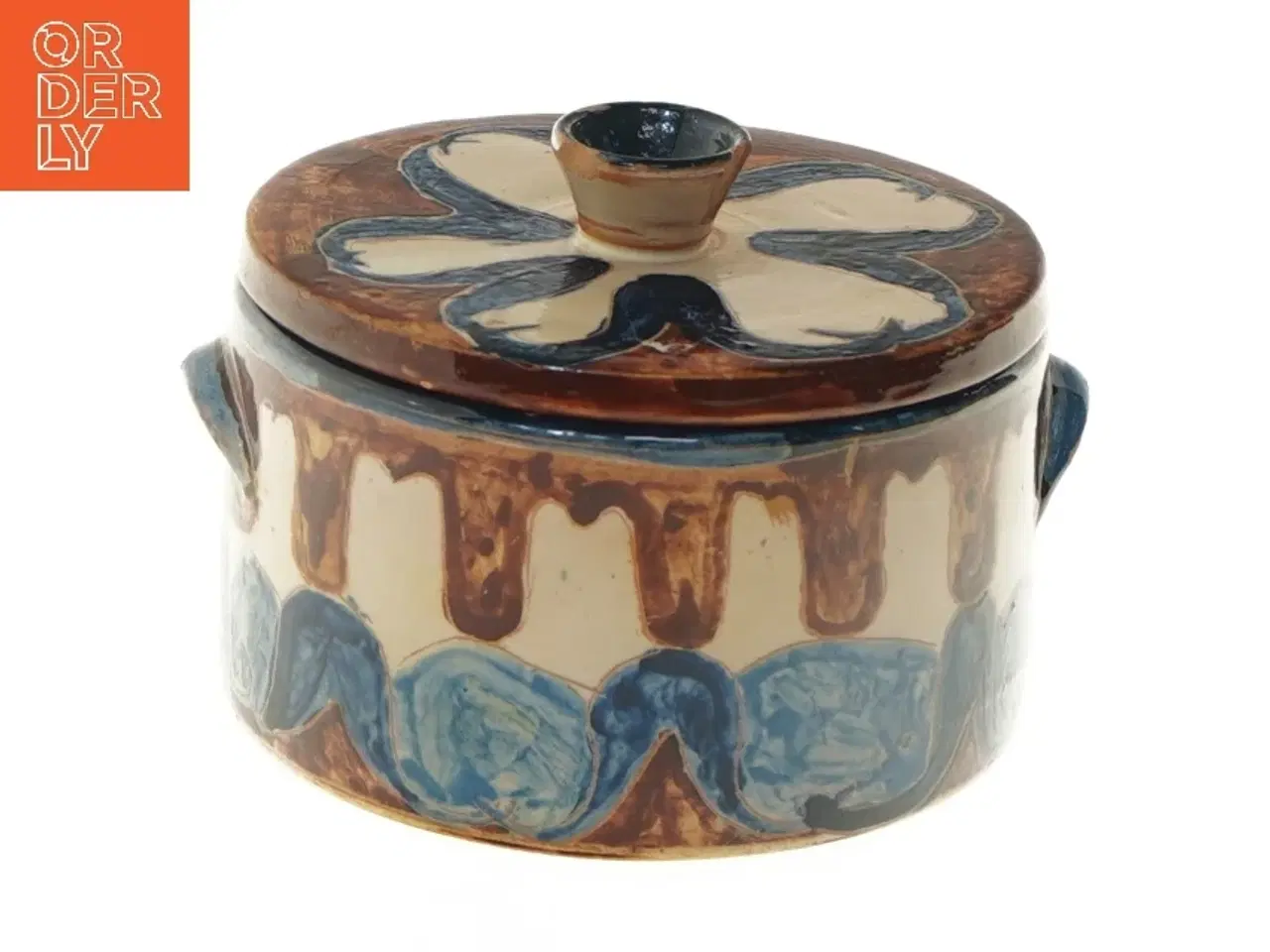 Billede 1 - Lille keramisk krukke med låg (str. Ø 13 cm)