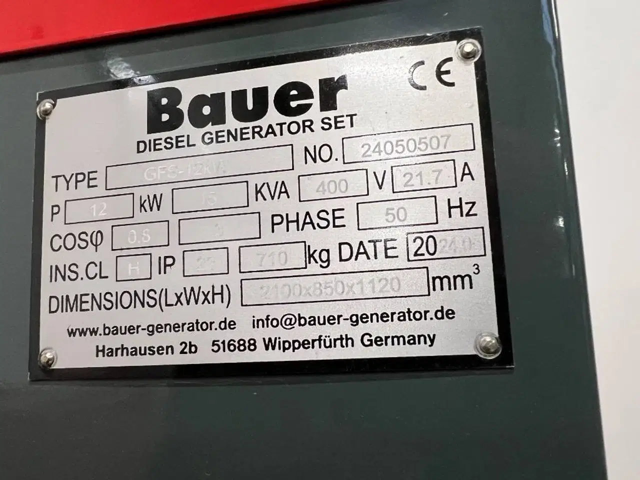 Billede 6 - Bauer GFS 12 diesel generator