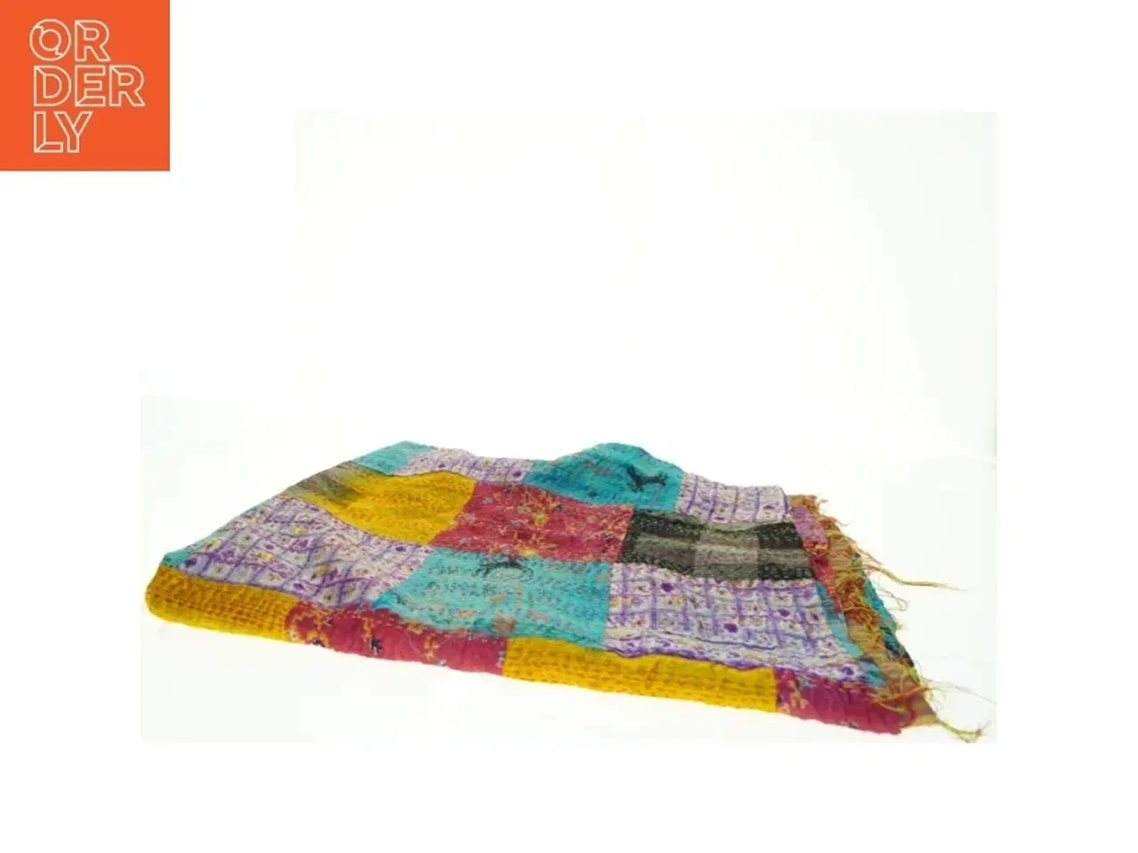 Billede 3 - Farverigt patchwork-tæppe (str. 90x113 cm)
