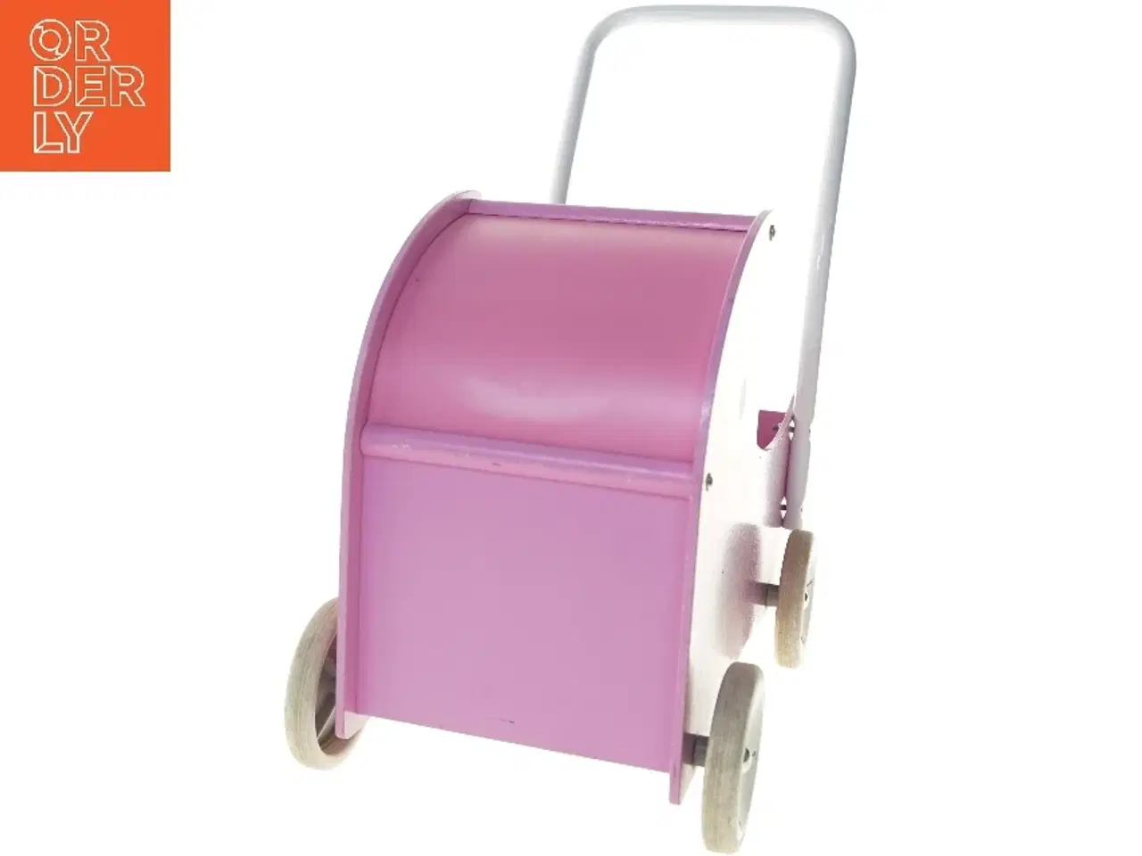 Billede 5 - Lyserød dukkevogn i træ (str. 50x50x25 cm)