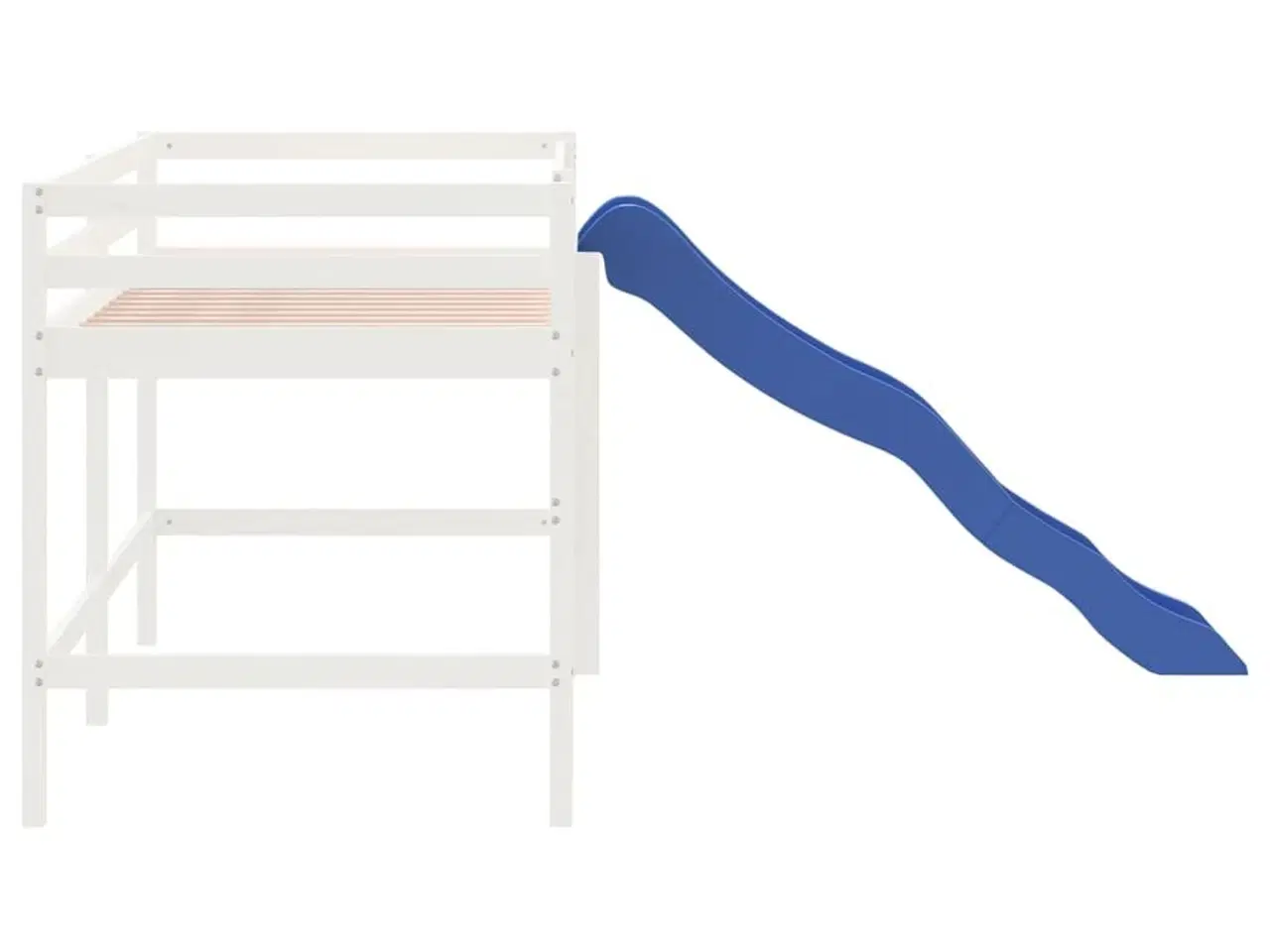 Billede 6 - Højseng med rutsjebane 80x200 cm massivt fyrretræ hvid