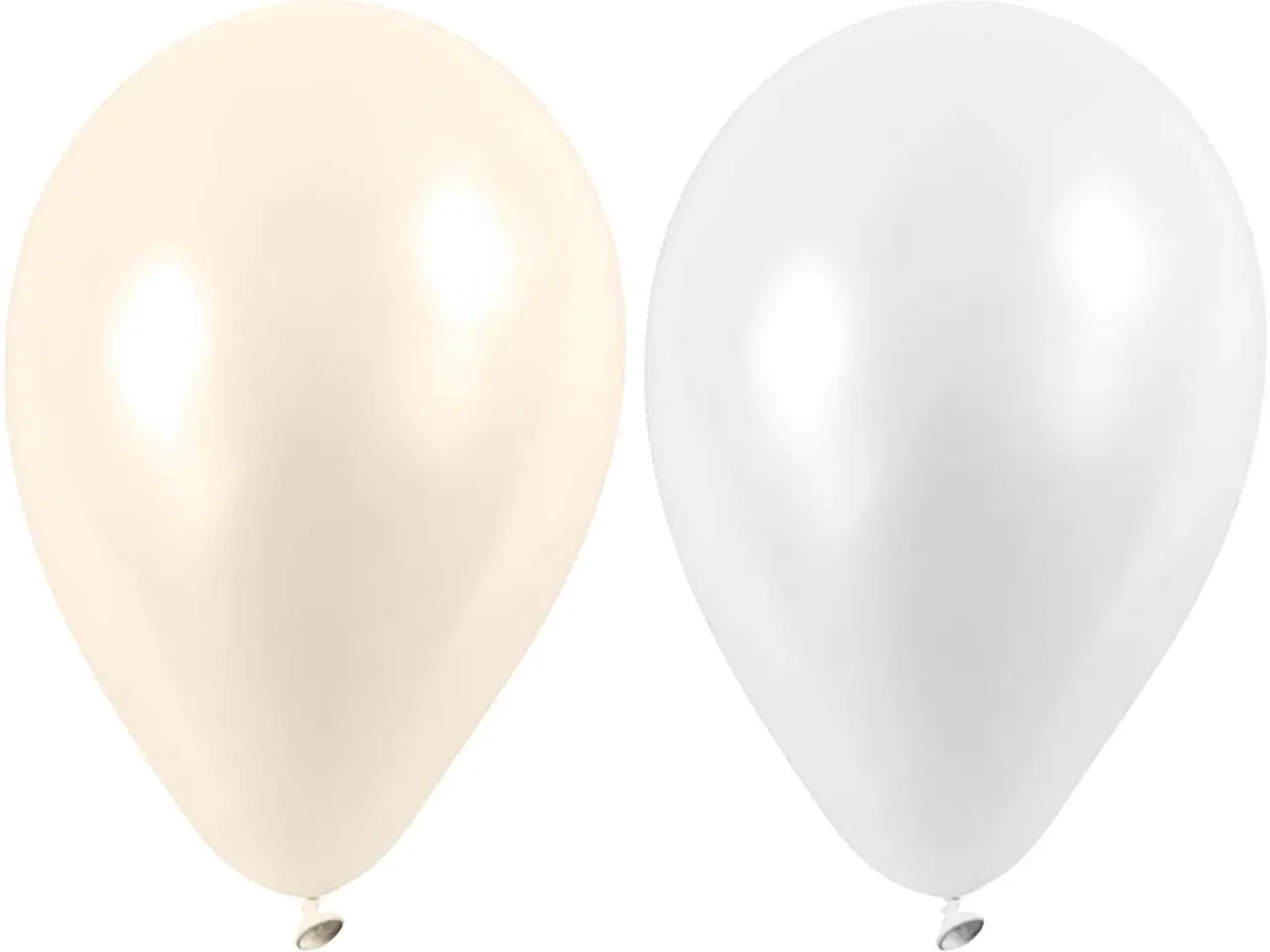 Billede 1 - Balloner, runde, diam. 23 cm, hvid, perlemor, 10stk./ 1 pk.
