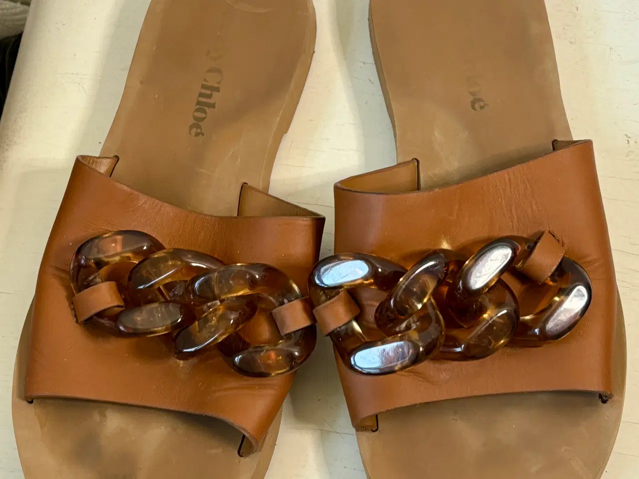 Billede 2 - See by Chloé, brune sandaler m kæde, str 41