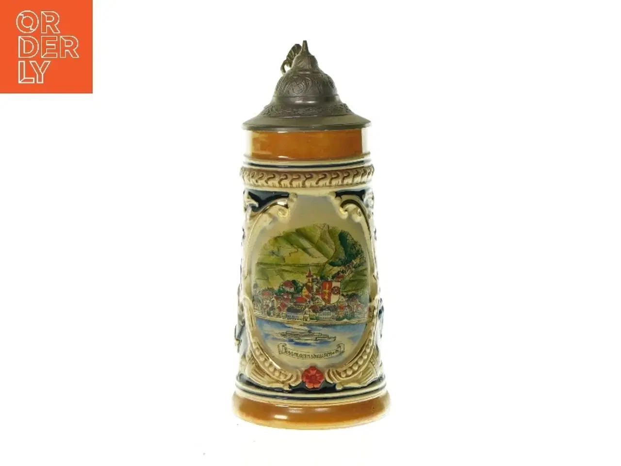 Billede 1 - Kande med print fra Ukendt (str. HØ:24x10cm)