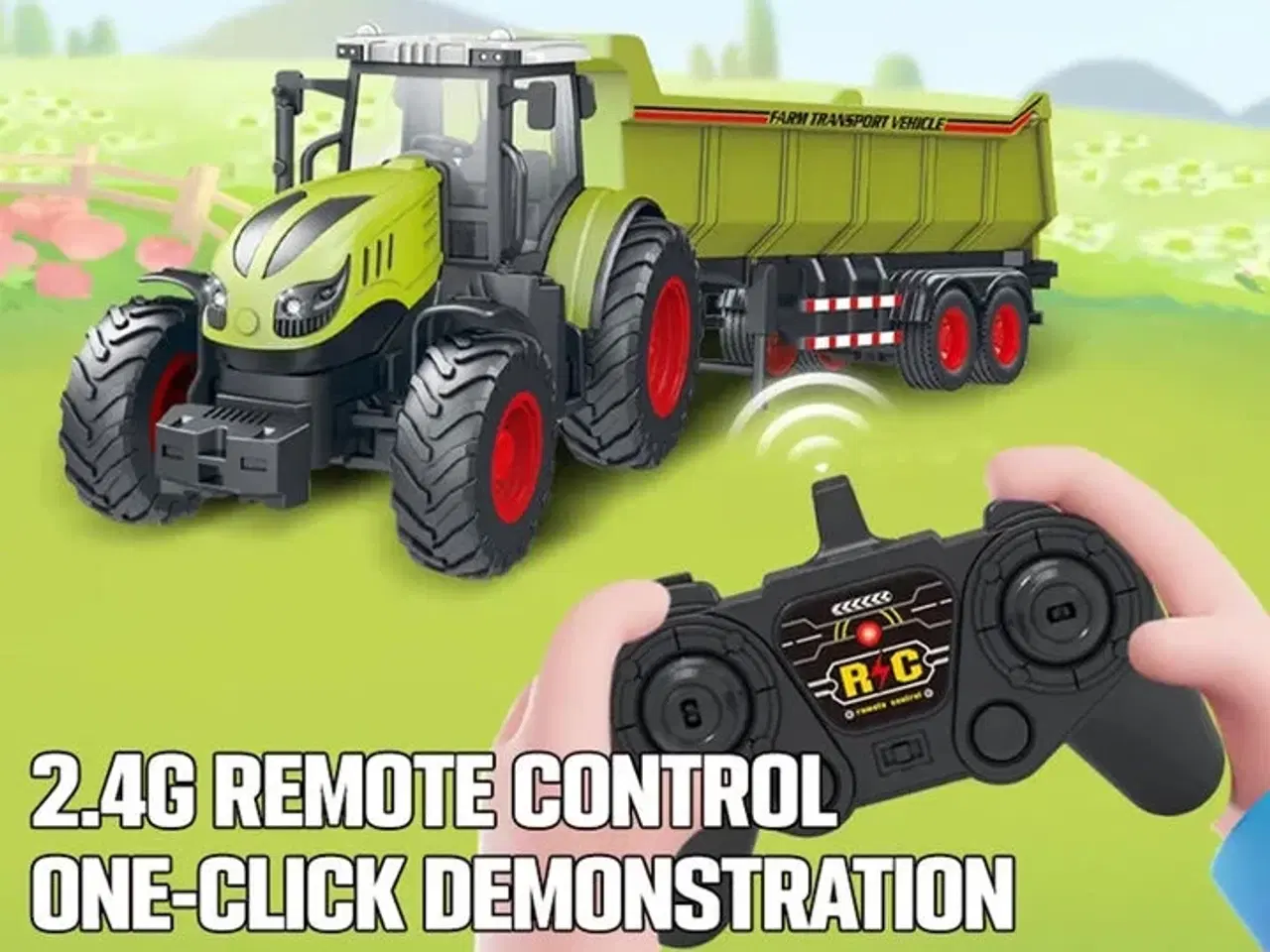 Billede 3 - Radiostyret traktor med tipvogn rød