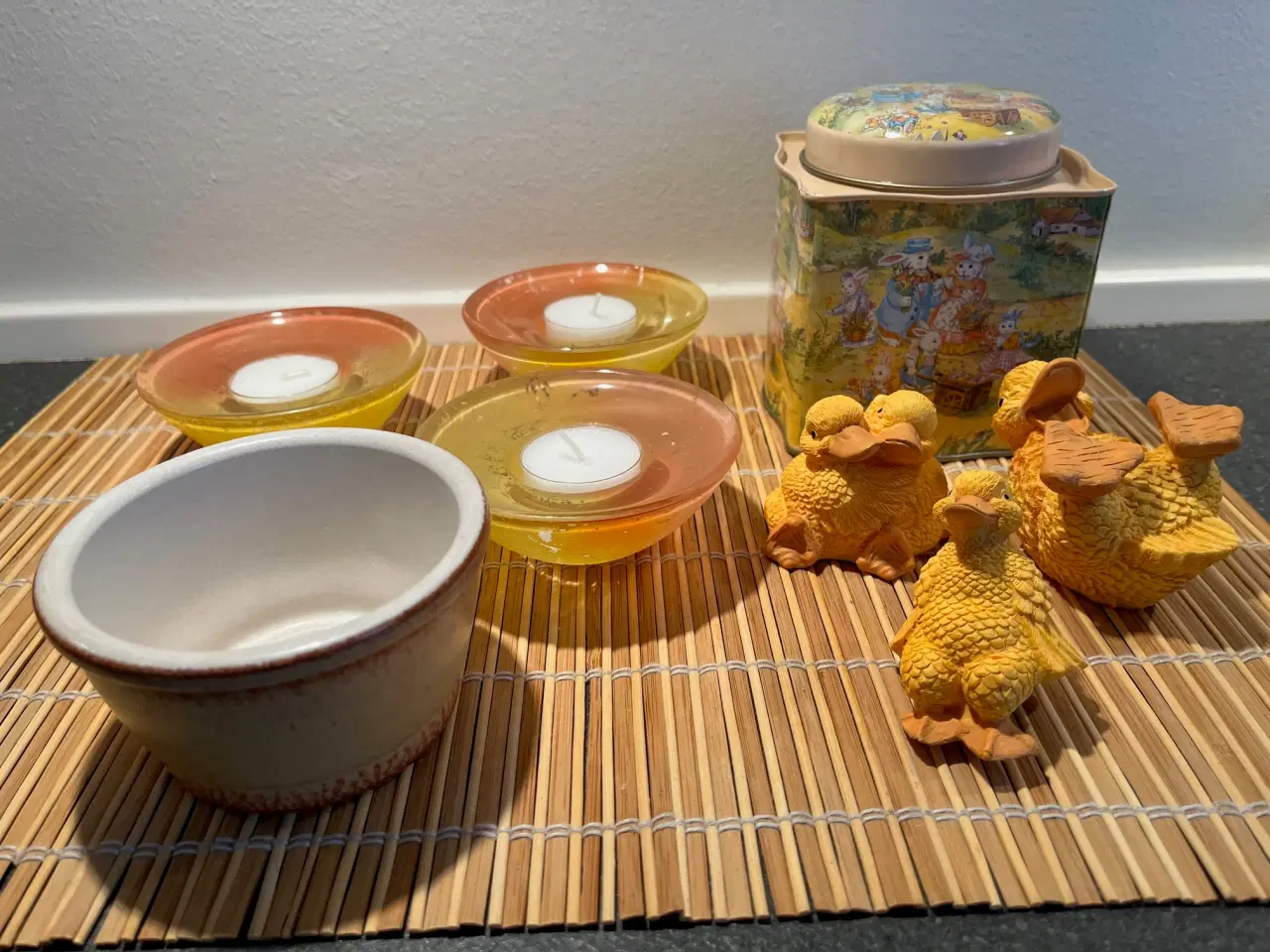 Billede 6 - Vintage - glas fyrfadsstager sæt i krakeleret oran