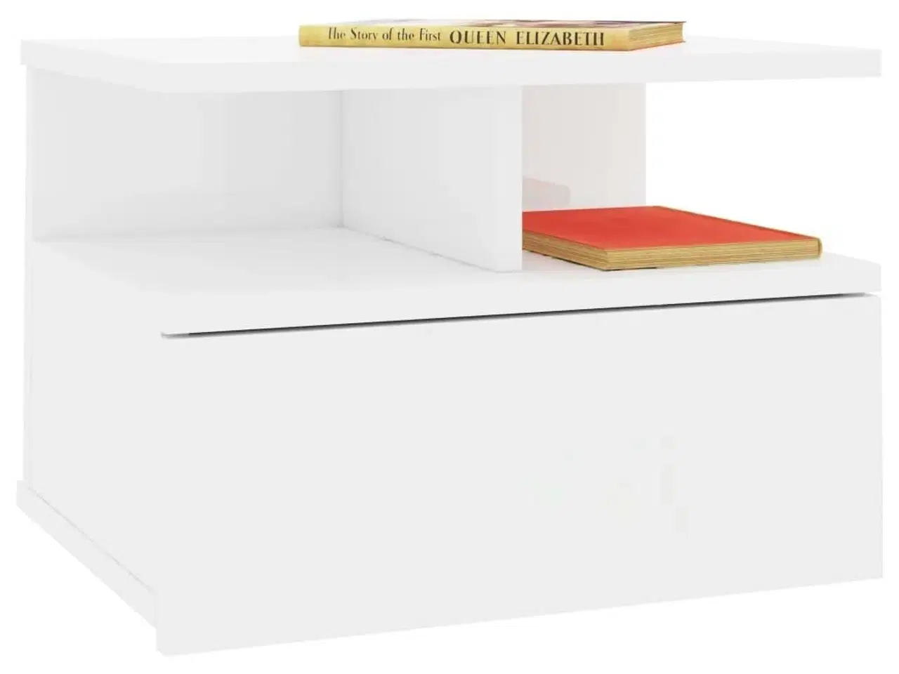 Billede 3 - Svævende natborde 2 stk. 40x31x27 cm spånplade hvid højglans