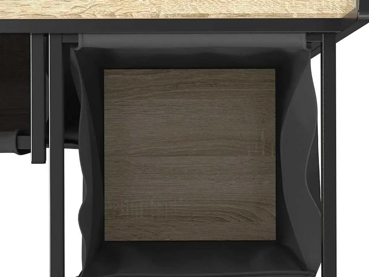 Billede 12 - Vasketøjskurv 3 rum med hylde sonoma-eg