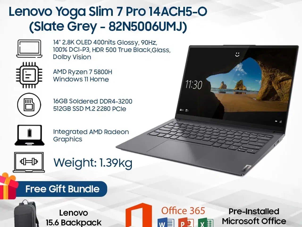 Billede 1 - Lenovo Yoga Slim 7 pro (SOM NY!!) 