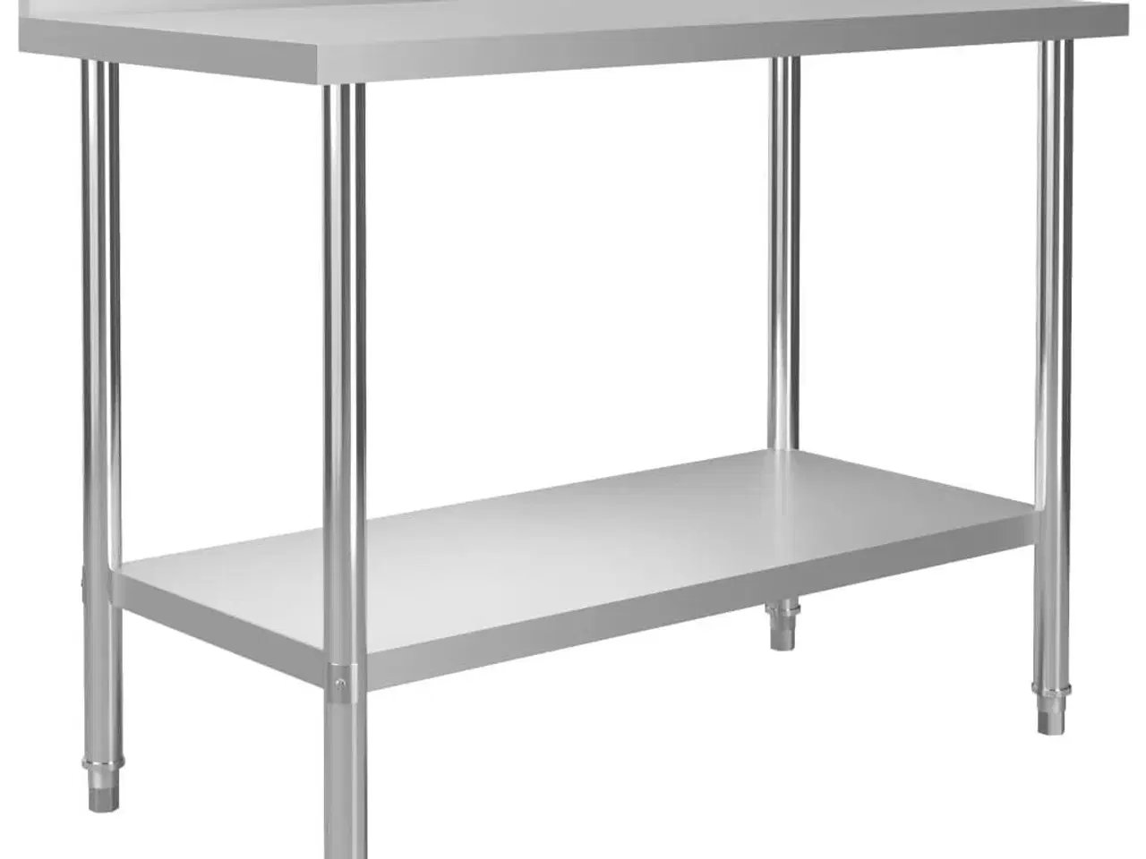 Billede 1 - Arbejdsbord til køkken m. stænkplade 120x60x93 cm rustfrit stål