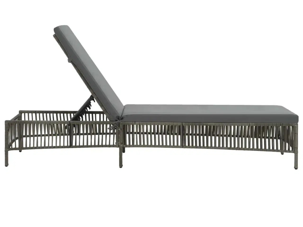 Billede 4 - Liggestol med hynde polyrattan grå