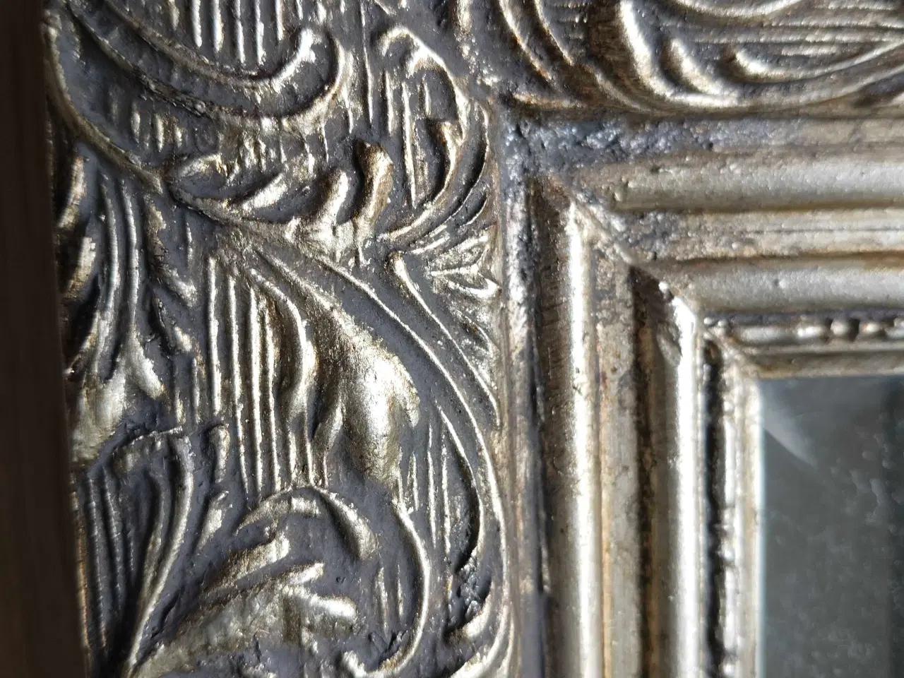 Billede 2 - Spejl i sølvramne. Facetsleben.  