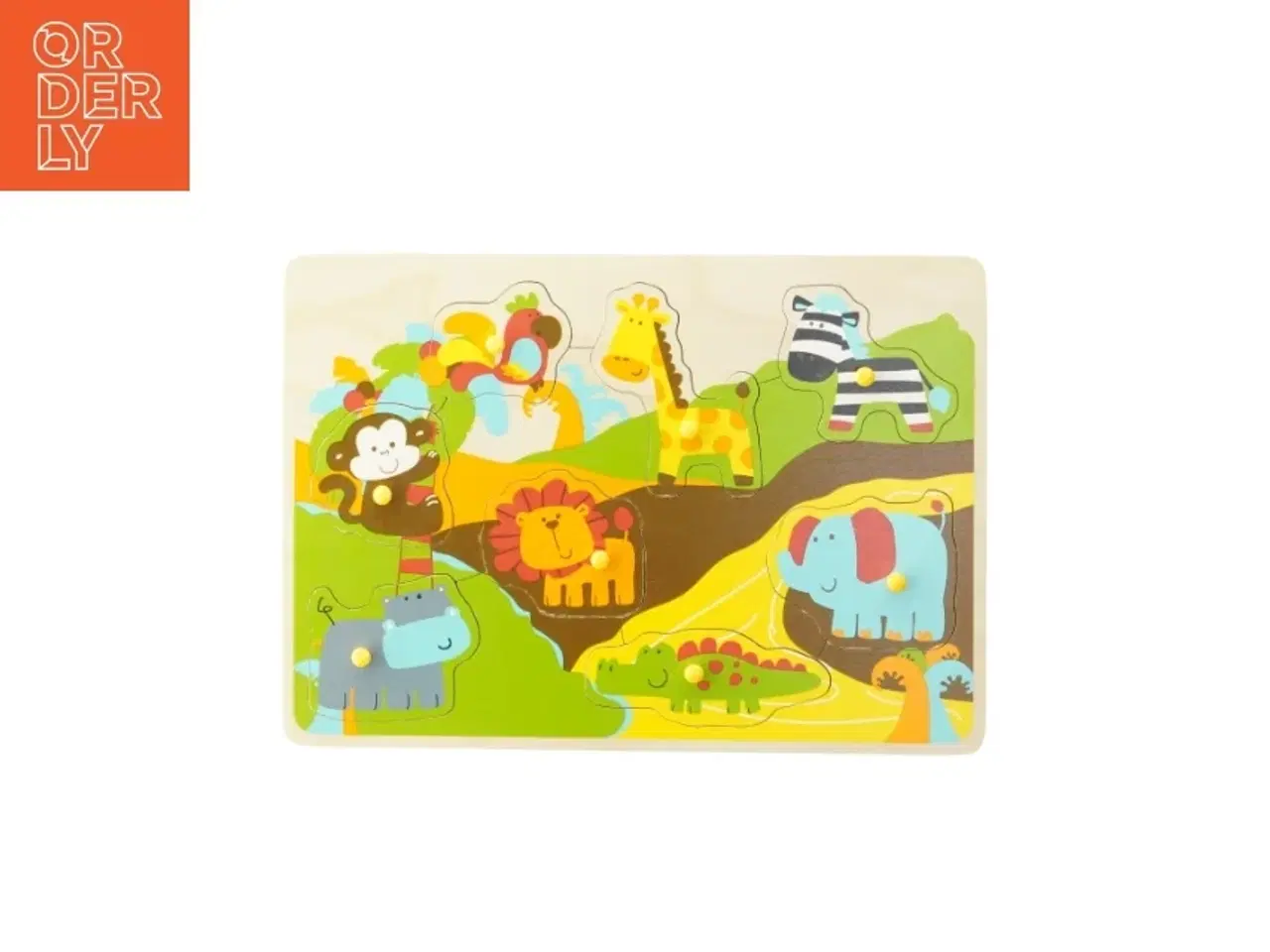 Billede 1 - Puslespil med dyremotiver fra Hape (str. 29x20,5 cm)