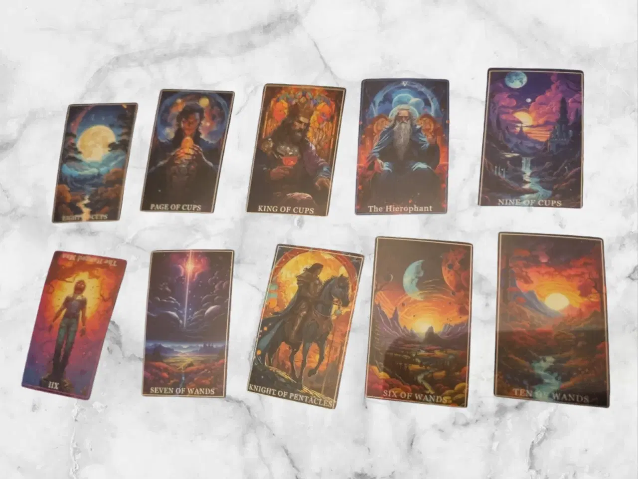 Billede 1 - Mystiske Tarotkort Klistermærker – 10 Spirituelle