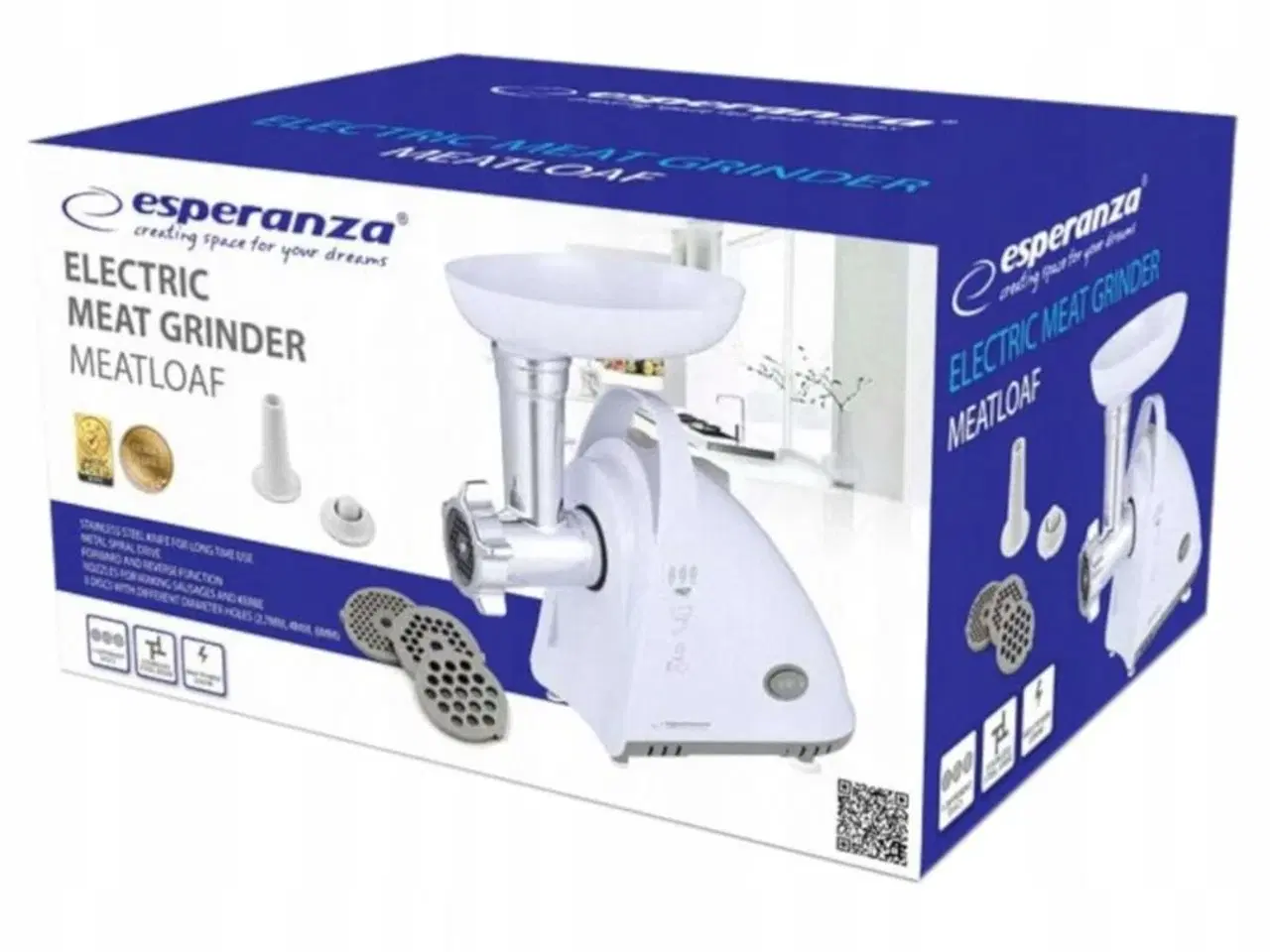 Billede 5 - Kødhakker Esperanza EKM031 – hvid, 2.200 W