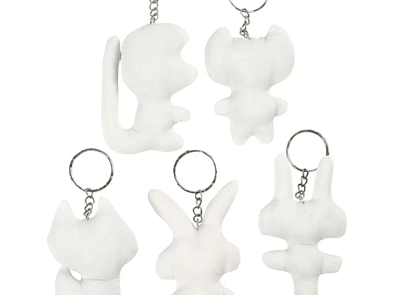 Billede 1 - Stoffigurer med nøglering - 5 stk. H: 6-10 cm