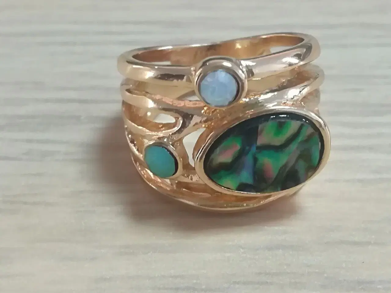 Billede 3 - White and Fire (ild) Opal-og Moon stone Ring