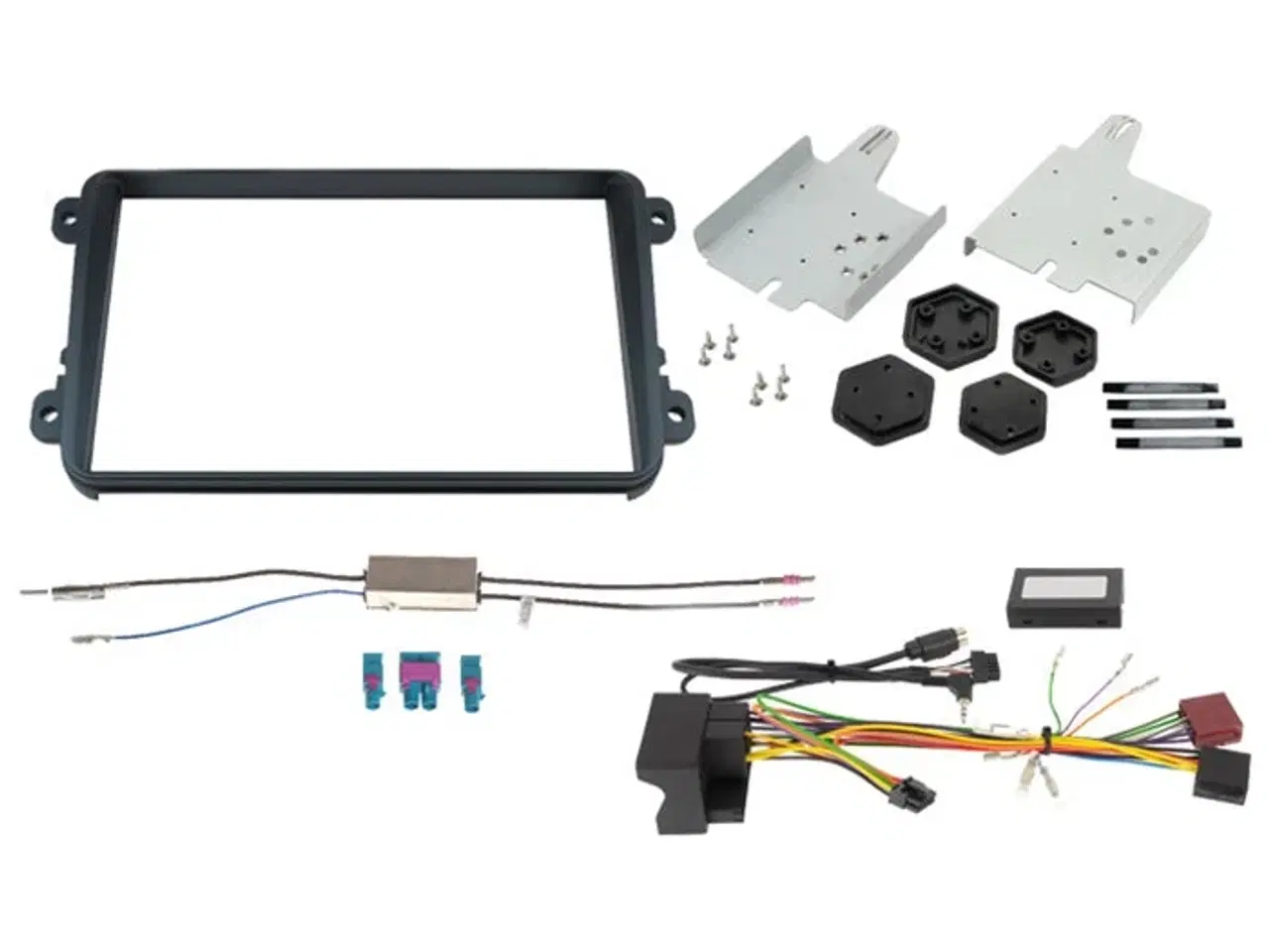 Billede 1 - 2-DIN 8" Mont kit f. VW m/hvidt display