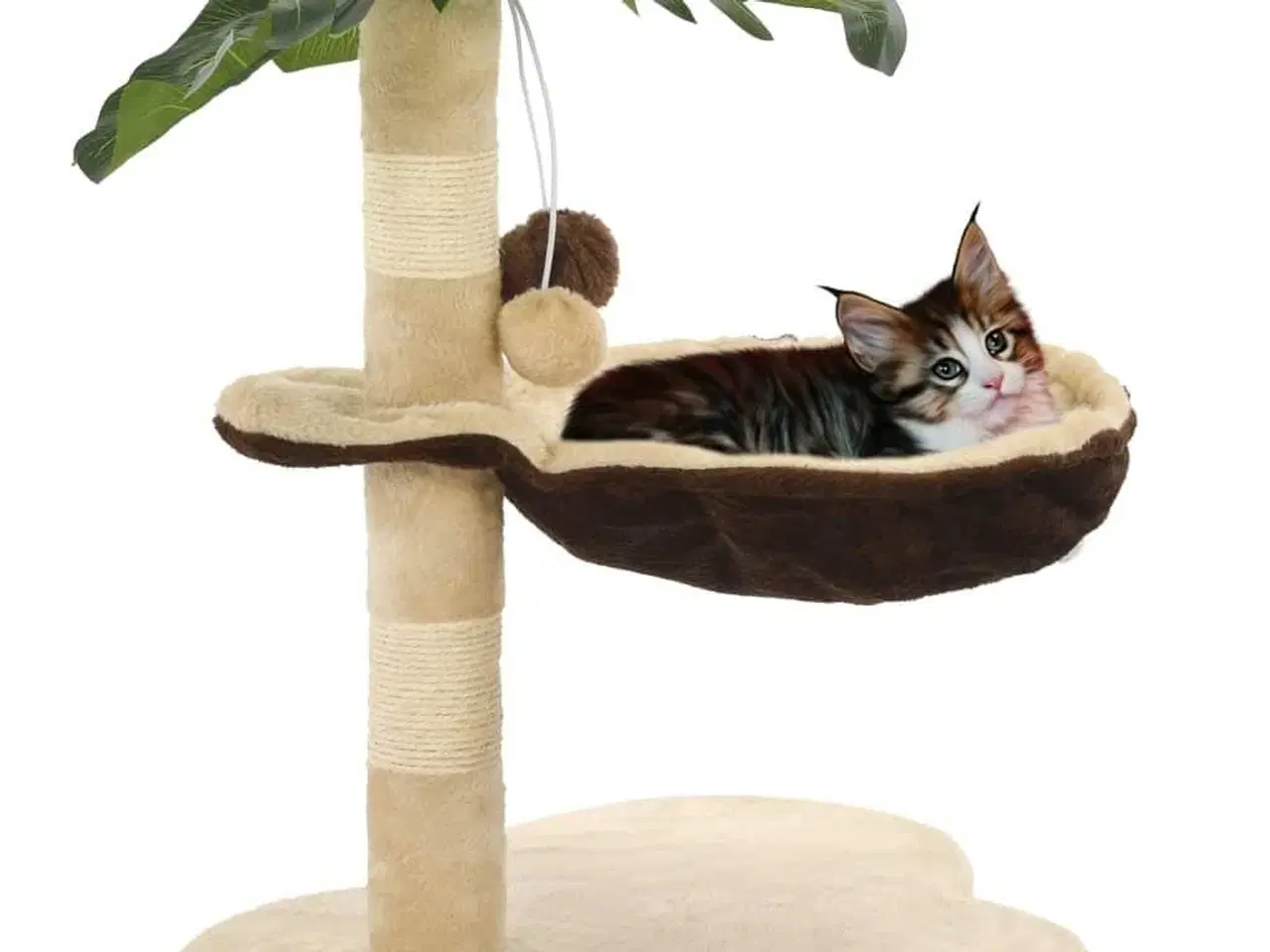 Billede 1 - Kradsetræ til katte med sisal-kradsestolper 50 cm beige og brun