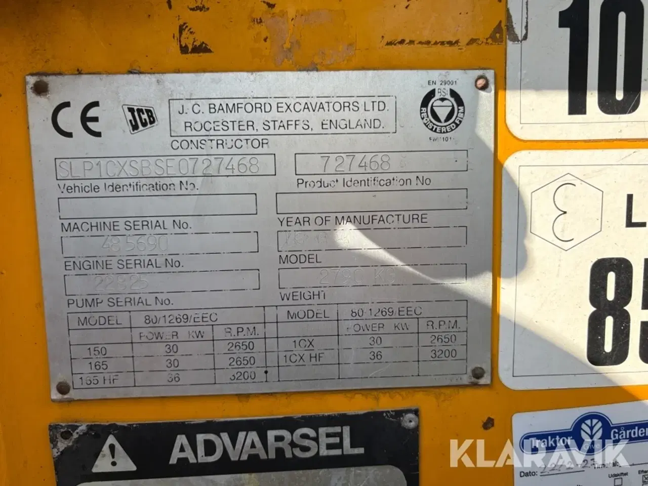 Billede 5 - Rendegraver JCB 1 CX HF med tilbehør