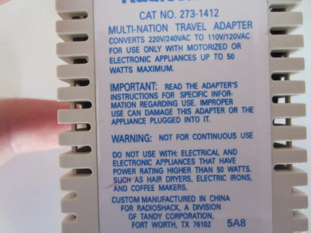 Billede 8 - RadioShack MULTI-NATION TRAVEL ADAPTER