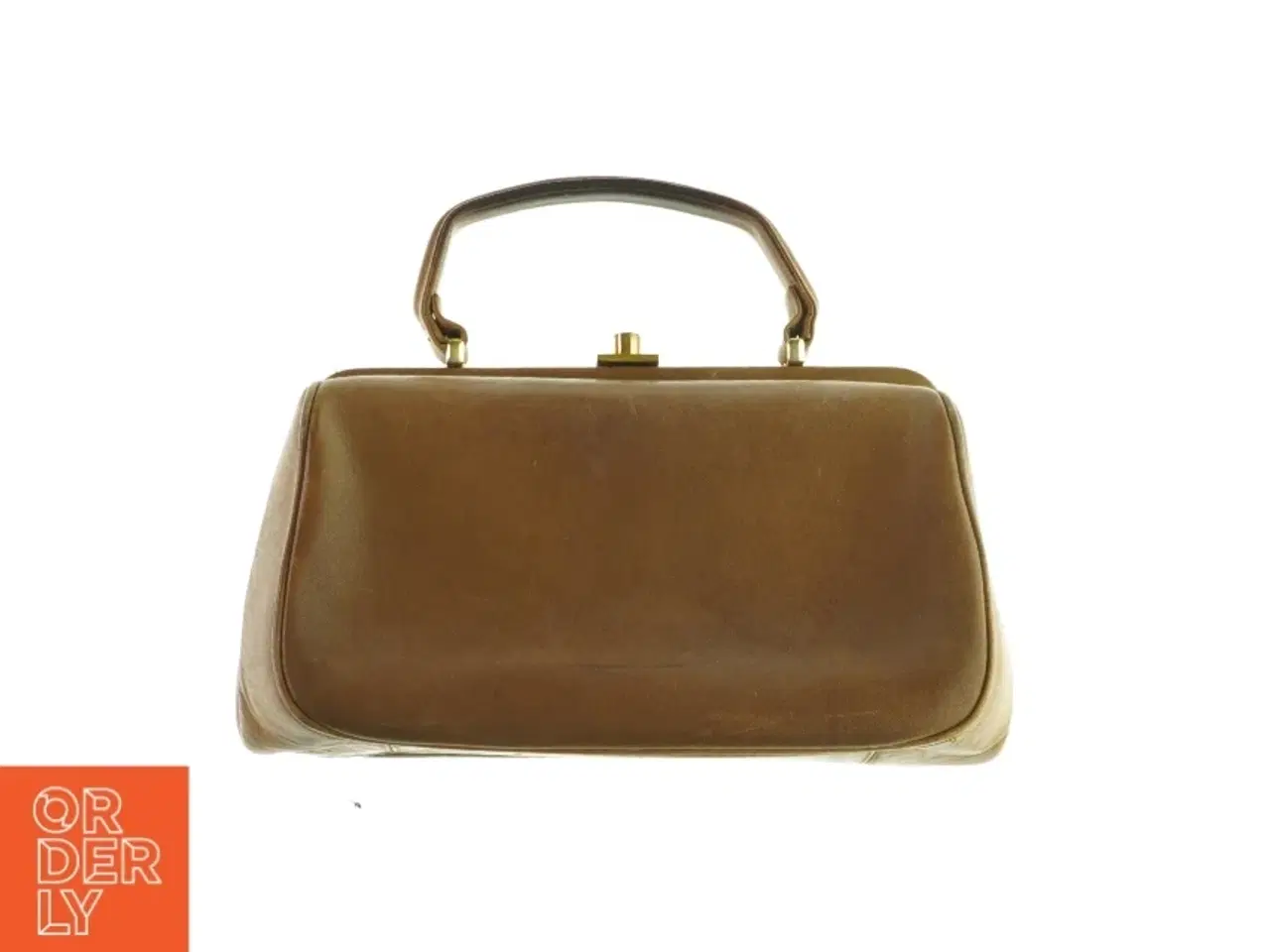 Billede 2 - Klassisk vintage håndtaske i flot læder med klik åbning