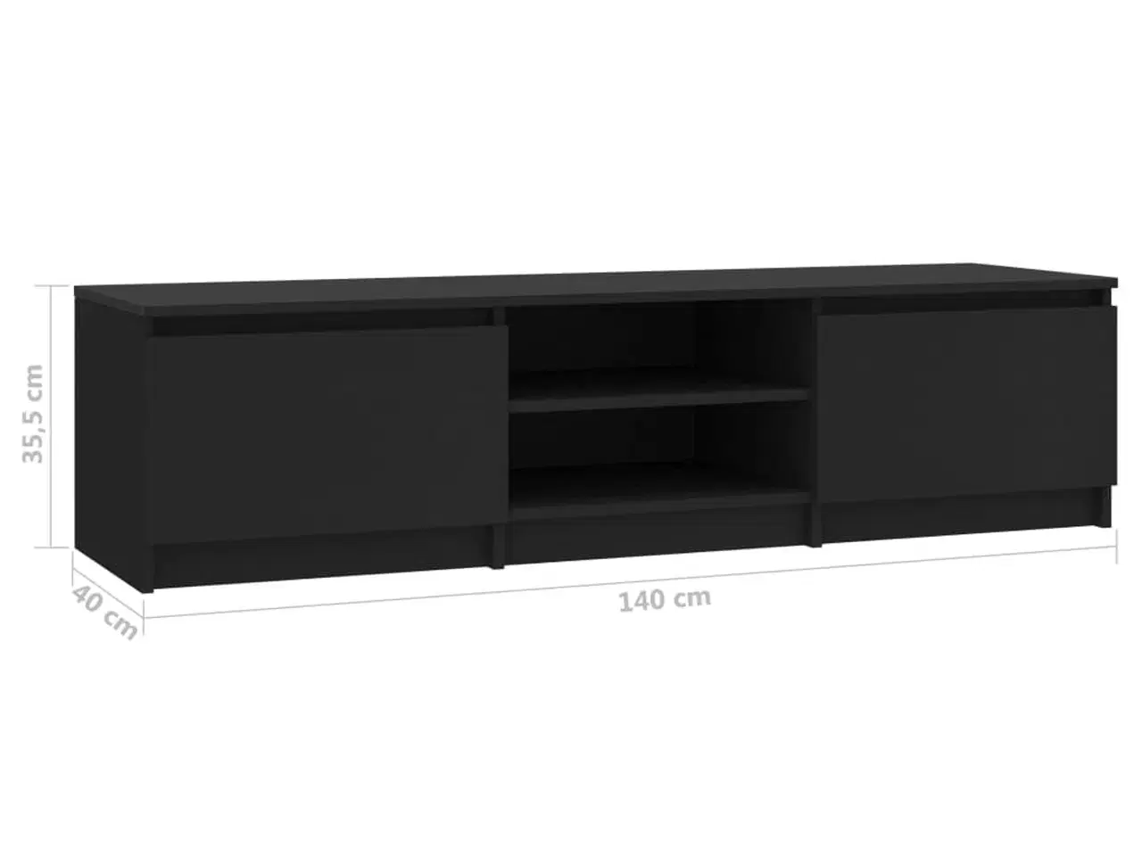 Billede 9 - Tv-bord 140x40x35,5 cm konstrueret træ sort