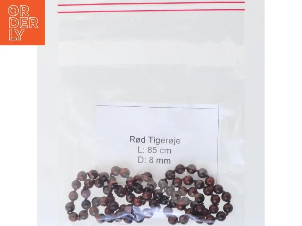 Billede 2 - Rød Tigerøje Halskæde (str. 85 cm)