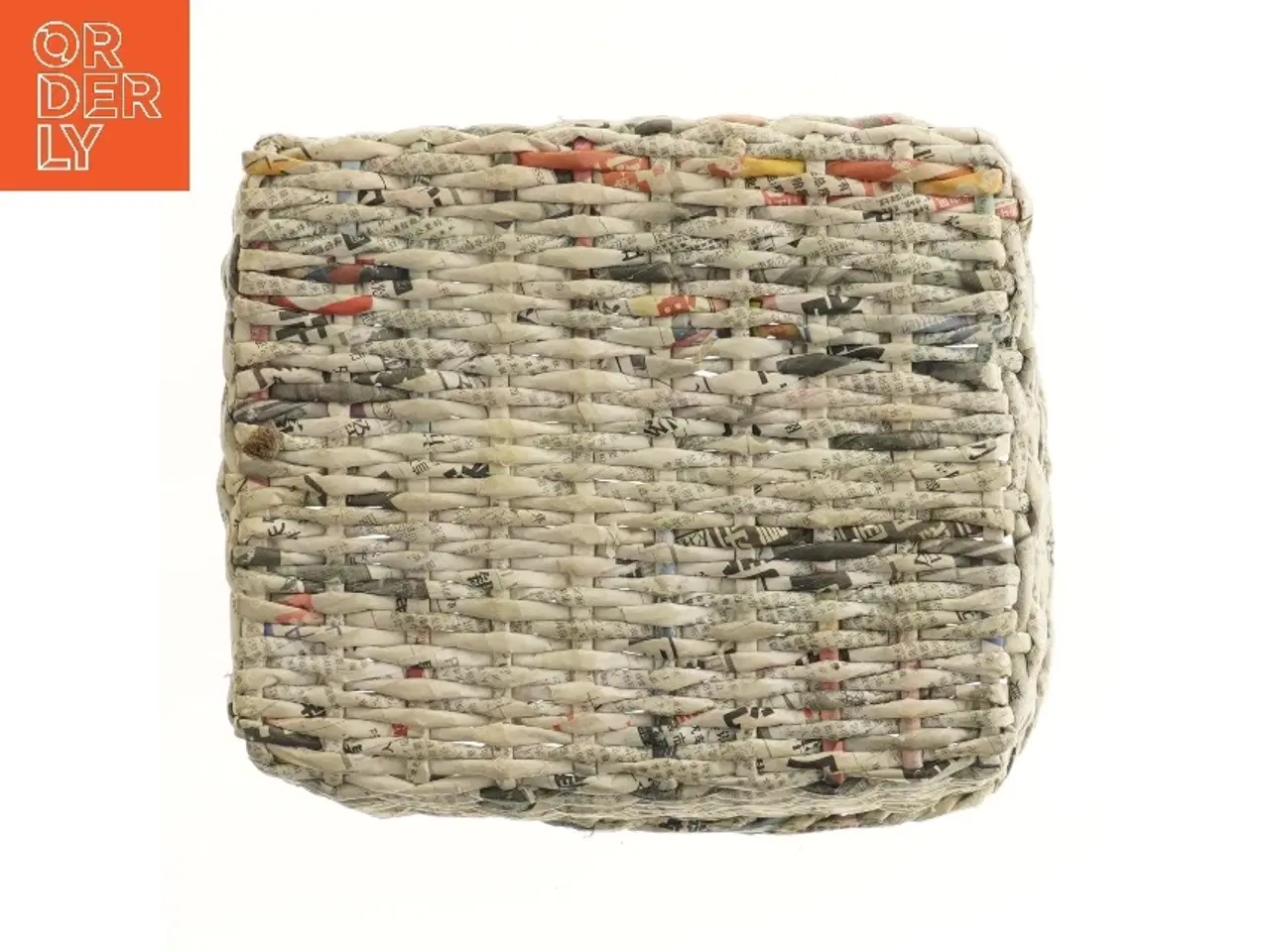 Billede 3 - Flettet kurv af avispapir (str. 29x22x23 cm)