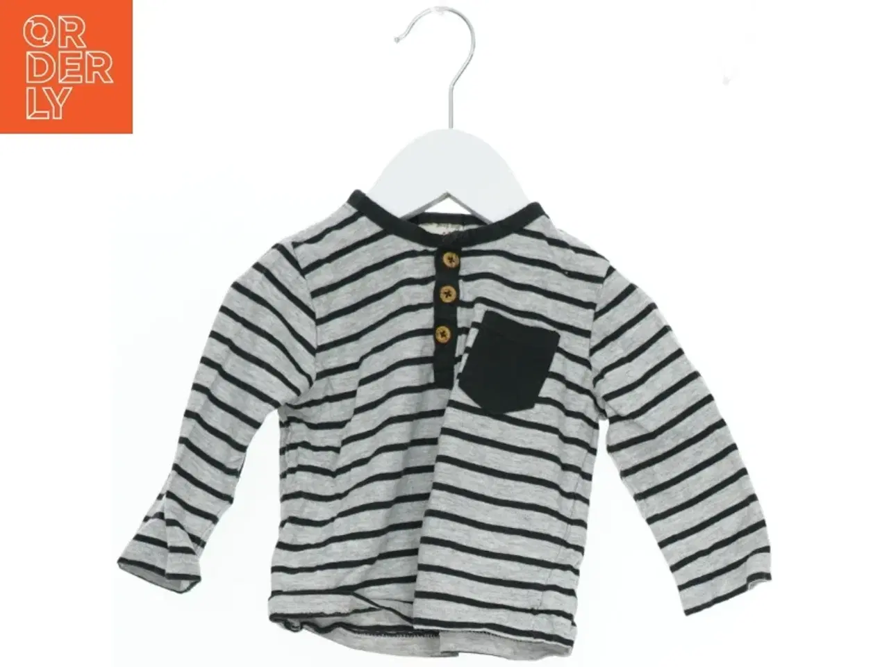 Billede 1 - Stribet langærmet trøje med knapper fra Zara (str. 74)