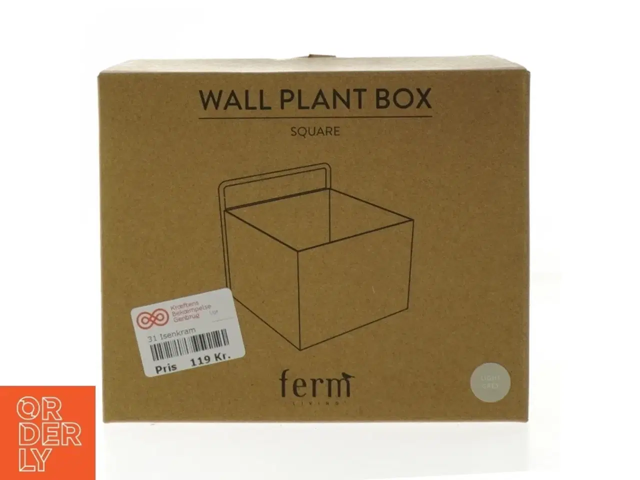 Billede 1 - Grå vægplanteboks i metal fra Ferm Living (str. 15x15x11 cm)