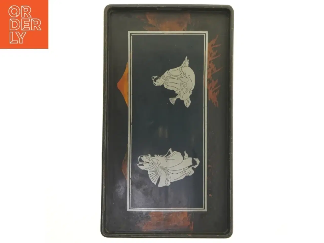 Billede 1 - Dekorativ bakke med asiatiske motiver (str. 58 x 29 cm)