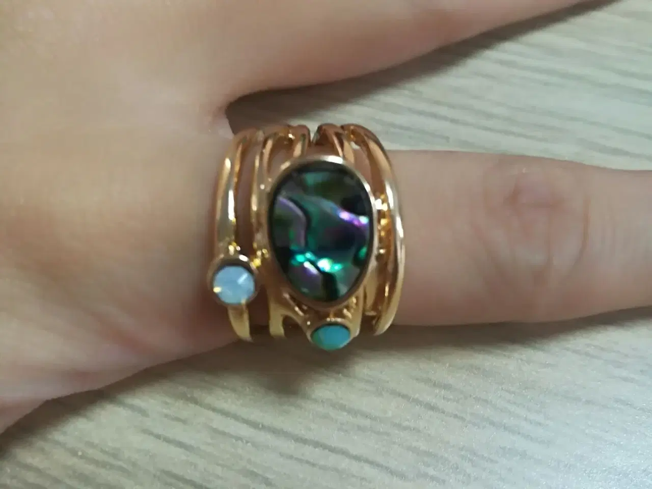 Billede 4 - White and Fire (ild) Opal-og Moon stone Ring