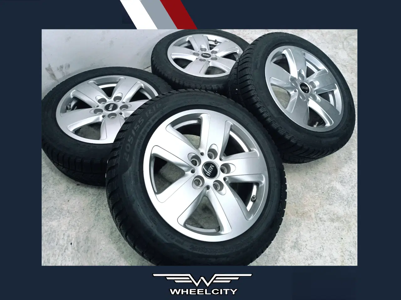 Billede 1 - 5x112 16" ET52 nav 66,6ø MINI vintersæt inkl.TPMS
