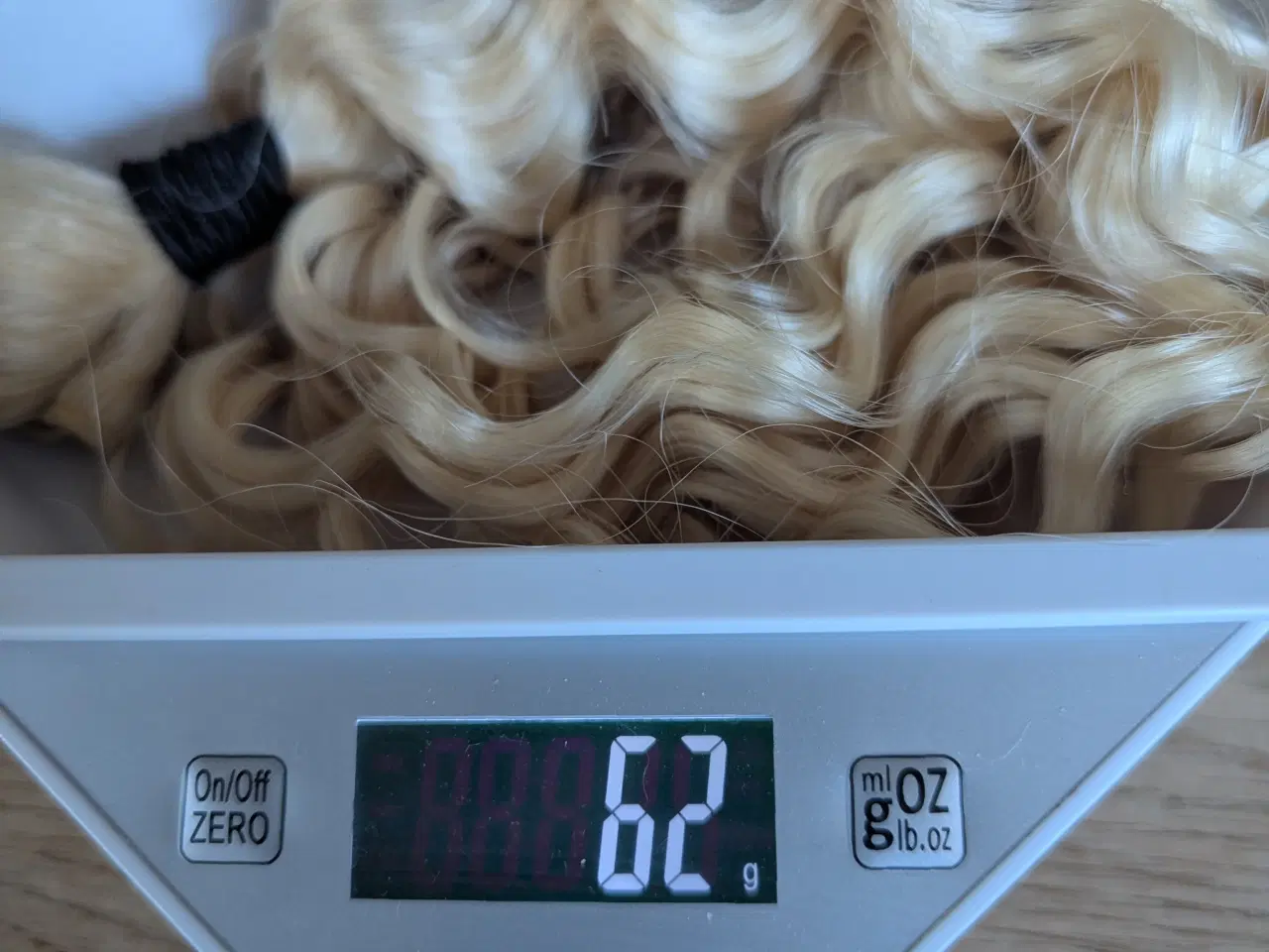 Billede 6 - Human hair 76 cm. Blond Deep wave.