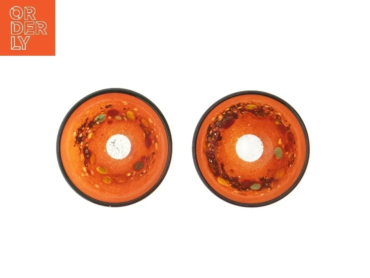 Billede 2 - Røde glas skåle til fyrfadslys (str. Ø 9,5 cm)