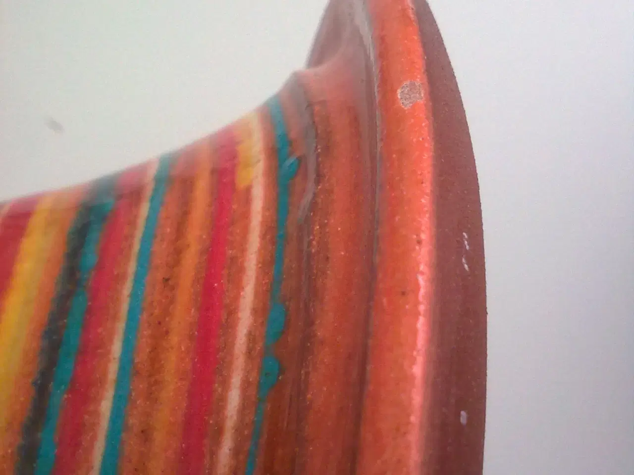 Billede 9 - Lertøj stribet multi glade farver brugskunst