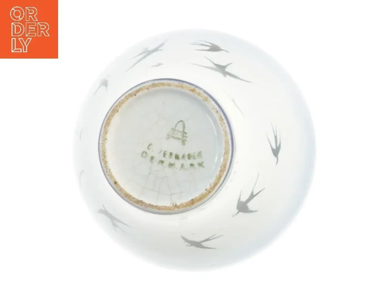 Billede 3 - Blå vase med fuglemotiv. IRMA (str. 16 cm) fra Aluminia