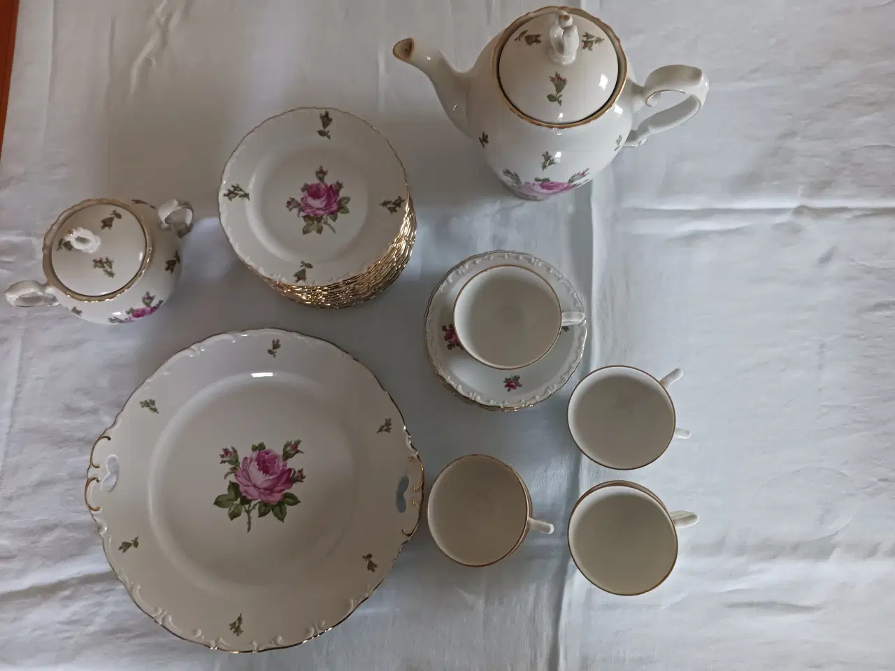 Billede 2 - Kaffestel Kahla med lyserød rose