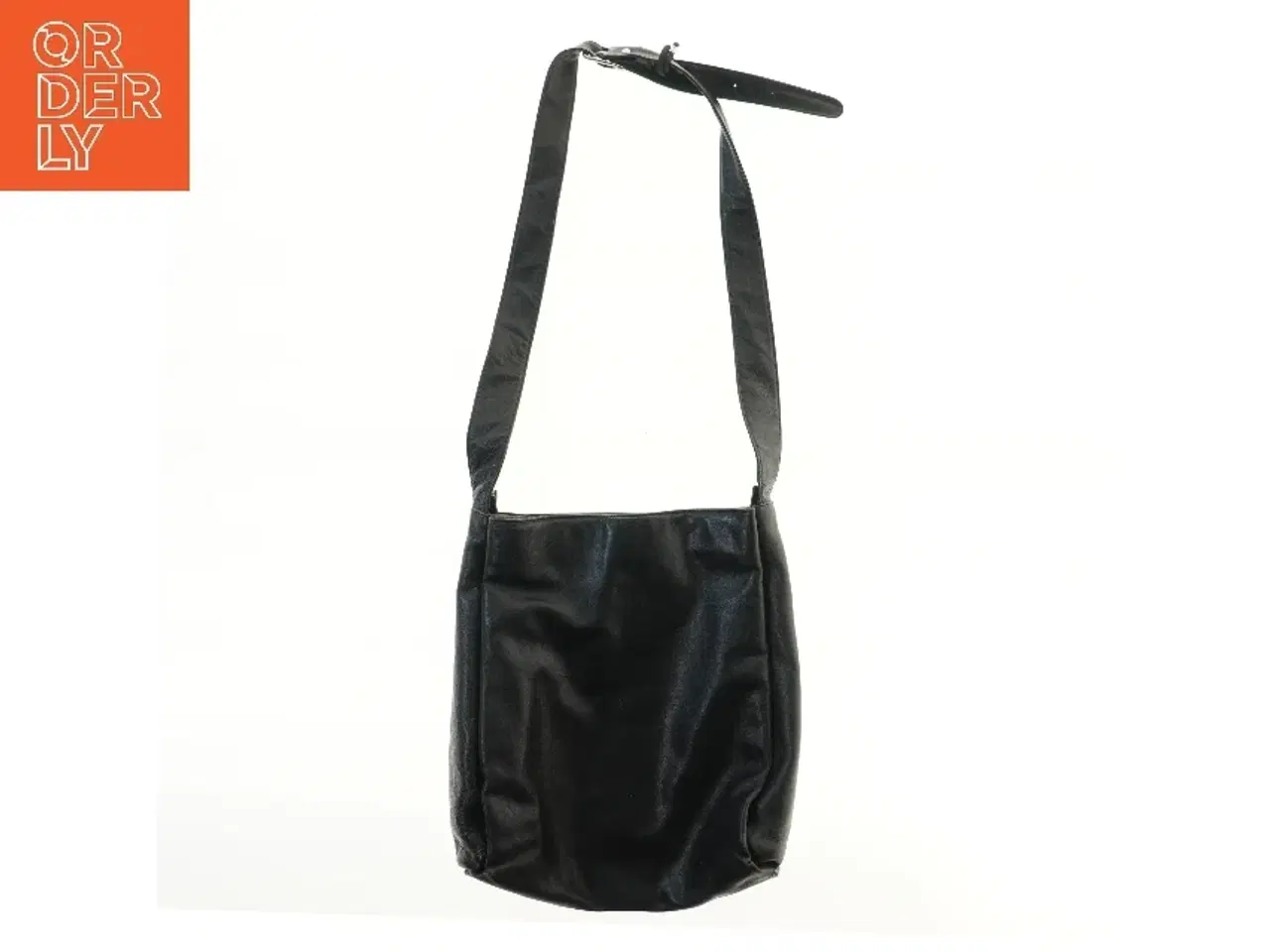 Billede 1 - Sort skuldertaske fra Bey Leder (str. 37x34 cm)